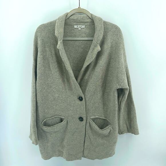 Madewell 100% merino wool 2 button heavy knit sweater cardigan coat coatigan M - Picture 1 of 6